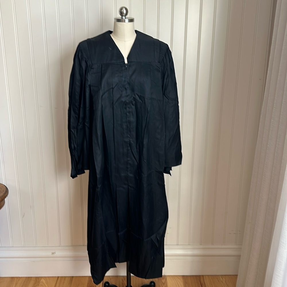 Classic Black Ceremonial Robe with Flowing Design